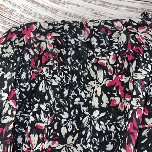 Rebecca Minkoff Top Womens size XS chiffon Blouse Floral Billie Boho preppy - Picture 13 of 14